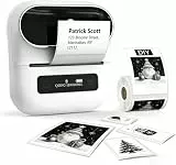 Phomemo M220 Etikettendrucker Bluetooth, 80cm Tragbarer Etikettiergerät Bluetooth Thermo Label Printer für Barcode,Einzelhandel,kleine Unternehmen,mit Telefonen & PC-System Weiß