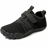 MIFAWA Kinder Barfußschuhe Minimalistisches Sneaker für Jungen Mädchen mit breiter Zehenbox und Zero-Drop-Design Aquaschuhe Schwimmschuhe ideal als Bade Strand oder Schwimmaccessoire (Schwarz,36EU)