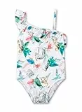 Sanetta Mädchen-Badeanzug Off-White asymmetrisch | Bequemer und praktischer Badeanzug aus Polyamid-Mix für Mädchen. Bademode für Kinder