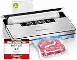Bonsenkitchen Vakuumierer, Stark Vakuumiergerät mit 5 Modi, 8 L/Min, Globefish-Technologie für Kontinuierliches Arbeiten mit Hoher Geschwindigkeit, Enthält 5 Vakuumbeutel und 1 Rollbeutel