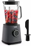 Tefal PerfectMix Essential Hochgeschwindigkeits-Standmixer, stufenlos einstellbare Geschwindigkeit, Pulsfunktion, abnehmbare Powelix-Klingen, hitzebeständiger 2 l Glasbehälter, 1200 W, Grau, BL771BF0
