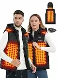TAJARLY Beheizbare Weste Herren, Beheizte Weste mit 14400mAh Akku, 6 Heizzonen und 3 Heizstufen Elektrischer Beheizte Warme Weste für Outdoor Motorrad Camping