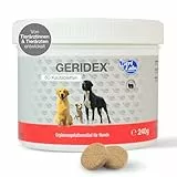 NutriLabs Geridex® Tabletten für Senioren-Hunde 60 STK. - Seniorentabletten für Hunde mit Glucosamin, Weißdorn u.v.m. - Hunde-Nahrungsergänzung - Teufelskralle-Tabletten - MSM-Hund