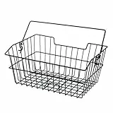 Prophete Fahrradkorb/Einkaufskorb für Gepäckträger, PE-kunststoffbeschichtet, mit Einhakkrallen, Tragegriff, abgeschrägt, 400 x 300 x 185 mm, schwarz