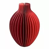 Talking Tables Rote Wabenpapier-Vase mit Glasfläschchen, Weihnachtstischdekoration, Tischaufsatz, Blumenvase, Geschenk für Sie, 18 cm