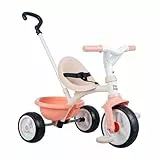 Smoby - Be Move Rosé - Kinderdreirad mit Schubstange, Sitz mit Sicherheitsgurt, Metallrahmen, Pedal-Freilauf, für Kinder ab 15 Monaten