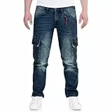 Timezone BenTZ Ben Herrenhose Cargohose Jeanshose lässig modern (W36/L32, Light royal wash)
