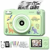 GREENKINDER Sofortbildkamera Kinder, 2.4 Zoll Bildschirm Kinderkamera Sofortbildkamera mit 32GB Karte & 5 Rollen Druckpapier,1080P Kamera Kinder Sofortdruck, Geschenk für 3-12 Jungen und Mädchen