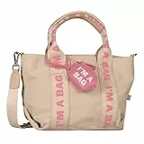 TOM TAILOR Denim Irie Damen Shopper Umhängetasche Reißverschluss Mittelgroß Beige