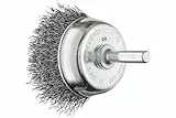 PFERD TOOLS Topfbürste ungezopft TBU | Ø 50 mm Schaft-Ø 6 mm Stahldraht-Ø 0,30 mm | 43740162 – für Bohrmaschinen