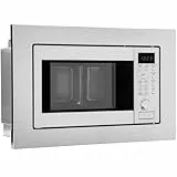 Bomann Einbaumikrowelle mit Grill | 60cm | 800W Mikrowelle | 1000W Grill | inkl. Grillrost und Drehteller | 20L Einbau Mikrowellengerät | MWG 2215 EB inox