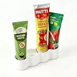 LANMU Tubenständer Tubenhalter für 4 Tuben, Kühlschrank Organizer für Senf, Mayo, Tomatenmark, Halterung für 16-18mm Standardtuben