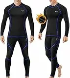 MOBIUSPHY Thermounterwäsche Herren, Funktionsunterwäsche Skiunterwäsche Winter Thermowäsche Set Warm Weich Funktionswäsche atmungsaktiv Thermo Unterwäsche Thermounterhemd Thermounterhose für Männer L