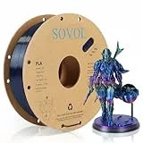 Sovol Rainbow Silk PLA Filament 1.75mm,3D Drucker Mehrfarbig Silk Filament PLA 1kg (2.2LBS), Maßgenauigkeit +/- 0,03 mm,Lila Rainbow