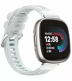 Hiseus Armband Kompatibel mit Google Fitbit Versa 4 Transparent Silikon Sport Uhren Armband (Weiss)