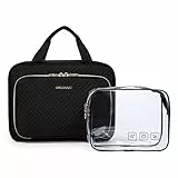 Kulturtasche Damen, BAGMART Kulturtasche Reise zum Aufhängen Kulturbeutel Damen für Makeup (Groß schwarz)