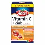Abtei Vitamin C + Zink – Zur Unterstützung des Immunsystems – Hochdosiert, Vegan, Glutenfrei – Vorratspackung – 90 Lutschtabletten für 3 Monate