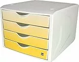 Helit H6129517 - Schubladenbox „the chameleon“ simple yellow, 4 Schubladen, für Format DIN A4, gelb, 1 Stück