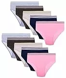 LOREZA ® 10er Pack Mädchen Slips Unterwäsche aus Baumwolle (164-170, M-42150)