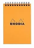 Rhodia 13500C Notizblock (DIN A6, 10,5 x 14,8 cm, Doppelspirale, kariert, mikroperforiert, 80 Blatt) 1 Stück orange