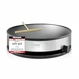 CASO CM 1300 - Crêpes Maker, Testsieger Haus & Garten Test, Antihaft‐Beschichtung, Schieberegler, inkl. Teigverteiler und Crêpes‐Wender aus Holz, Schwarz, Edelstahl
