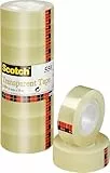 Scotch Transparentes Klebeband 550- 8 Rollen - 19mm x 33m - Durchsichtiges Allzweckband für Schule, Heim und Büro