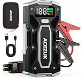 ACEZUK Starthilfe Powerbank 12V (Bis Zu 7,0L Benzin Oder 5,5L Diesel) Auto Starthilfe mit LED-Taschenlampe, großen Bildschirm, Jumper Bildschirm, Autobatterie Booster für SUV Motorrad Rasenmäher 6000A