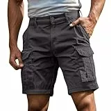 Kurze Hosen Herren Cargo Shorts Sommer Kurz Cargohose Arbeitshose Männer Stretch Basketball Jogging Bermuda Shorts mit Multiple Taschen Zipper Buttons Herrenhosen Sportshorts