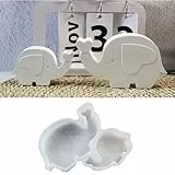 wikimo 1 Stück von 2 Silikonformen Gießformen Elefanten, Gips zum Gießen für Tier, DIY Silikonform Sommer Deko & Handwerk