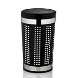 Kela 21818 Wäschetruhe mit Sitzkissen, Rund, 60,5 cm Höhe, Metall, Sevilla, Schwarz