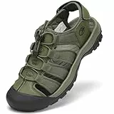 FLARUT Sandalen Herren Sommer Outdoorsandalen Trekkingsandalen Sportsandalen Geschlossene Zehe Wanderschuhe Strand Wandersandale Laufschuhe Lässige(Grün,43)