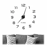 Relaxdays DIY Wanduhr, 3D-Zahlen, Uhr Wandtattoo zum Aufkleben, einfache Installation, Größe variabel, modern, schwarz, 1 Stück