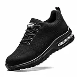 Rona Shoes Sicherheitsschuhe Arbeitsschuhe Stahlkappenschuhe Leichte Bequeme Sportliche Arbeitsschutzschuhe Herren Damen Delta Black EU 41