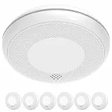 RUNIDUR Rauch und CO Melder, Kombination Rauchmelder und Kohlenmonoxid Melder Standalone, Akkurater Sensor mit 10 Jahre Batterie, Testknopf und Lauter 85 dB Alarm, Einfache Installation, 6 Stück