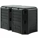 DEUBA® Komposter 800L 135x72x83cm witterungsbeständig Deckel klappbar Gartenkomposter Thermokomposter Schnellkomposter