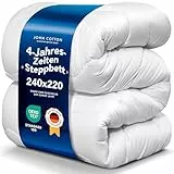 John Cotton 4 Jahreszeiten Bettdecke 240x220 - Atmungsaktive 3-in-1 Bettdecken für Sommer & Winter | Oeko-Test Zertifiziert Steppdecke | Microfaser Schlafdecke | Winterdecke 220 x 240 cm