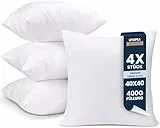 Utopia Bedding 4er Set Kissenfüllung 40 x 40 cm, Innenkissen Füllkissen Kopfkissen Sofakissen (Weiß)