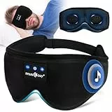 MUSICOZY 3D Schlafmasken Kopfhörer, 100% Verdunkelung, Schlafkopfhörer, Bluetooth-Augenmaske mit Kopfhörern zum Schlafen, Reisen, Nickerchen, Entspannen, Meditieren (Tief)