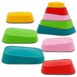 Arkyomi balanciersteine für Kinder,Stepping Stones Parcours Outdoor Indoor Balance Steine Spiel,Balancieren Trittsteine Kinder (Rot)