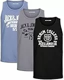 JACK & JONES Herren Tank-Tops Vielfältige Prints | Schmale Passform und atmungsaktive Baumwolle (3er Opt - 4 (3er Havka TT, L))