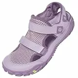Hsyooes Barfußschuhe Herren Sportsandalen Damen Aquaschuhe Verstellbare Strandschuhe Weit Wandersandalen Schnell Trocknend Surfschuhe Sommer Violett EU41