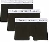 Calvin Klein Herren Boxershorts, Hüft-Shorts, hochwertige Baumwoll-Unterhosen für Männer, mit Stretch-Anteil, elastischer Bund, 3er Pack, Schwarz (Black 001), XL