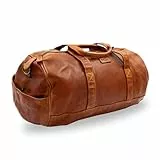 Gusti Reisetasche Leder Weekender Leder 18L Cognac Vintage Handgepäck Tasche für Damen Herren – robuste Sporttasche Retro Unisex Weekender Handgepäck
