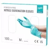 EUROPAPA® 100x Nitrilhandschuhe Einweghandschuhe Einmalhandschuhe Untersuchungshandschuhe Nitril Handschuhe puderfrei ohne Latex unsteril latexfrei disposible gloves (M, Hellblau)