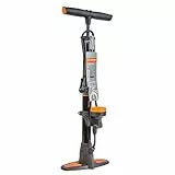 Prophete Fahrradpumpe, Standluftpumpe mit Duo-Klemmhebelstecker, max. Pumpdruck 6 bar, ergonomischer Griff, mit Manometer, Metallgehäuse, Länge 560 mm