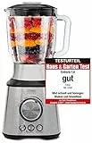 CASOMX 1000 Standmixer – 1300W Motor, 8-fach Titanmesser, 1,5L Glasbehälter – Ice Crush, Smoothie, Pulse-Funktion – Edelstahl, LED-Drehknopf, spülmaschinenfest, Überhitzungsschutz