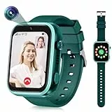 OKYUK Smartwatch Kinder 4G mit GPS-Tracker, Zwei-Wege-Anrufe, SOS, Smartwatch mit mehrere Desktop-Stile zur Auswahl für 6–12 Jungen und Mädchen (Dunkelgrün)