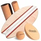STAASH® Balance Board aus Holz – Starter oder Full Kit – Für Gleichgewicht, Fitness & Surf-Feeling – Spaß & Training Zuhause oder im Studio (STAASH - Orange Pro)