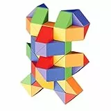 Oostifun Diansheng 72 Teile 3D Puzzle Spielzeug Schlange Puzzles Lineal 72 Segmente Twist Gehirn Teaser Spiele 72 Blöcke Regenbogen Farbe Intelligenz Spielzeug (72 Blöcke)