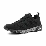 Hitmars Sneaker Herren Turnschuhe Damen Laufschuhe Sportschuhe Joggingschuhe Walkingschuhe Outdoor Sport Running Schuhe Schwarz N3 EU43